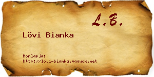 Lövi Bianka névjegykártya